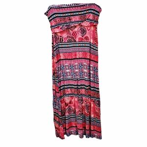 Women's Pink Patterned Maxi Dress